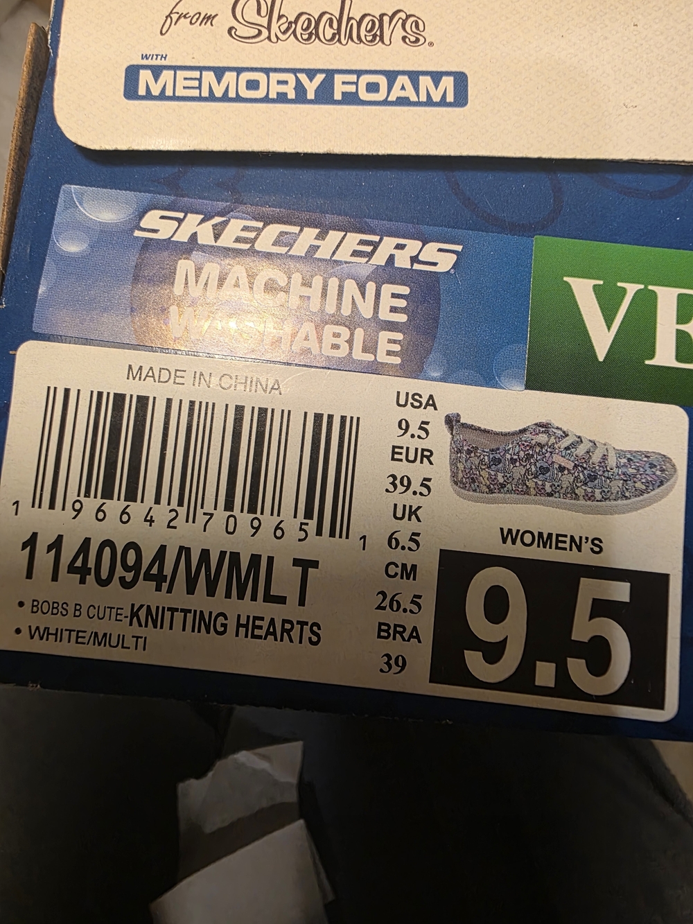 Skechers Bobs B Cute Knitting Hearts Women's White/Multi Slip-On Sneakers
